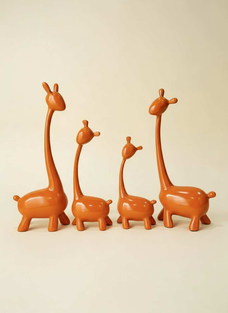 giraffe family decorative accent – set of 4
