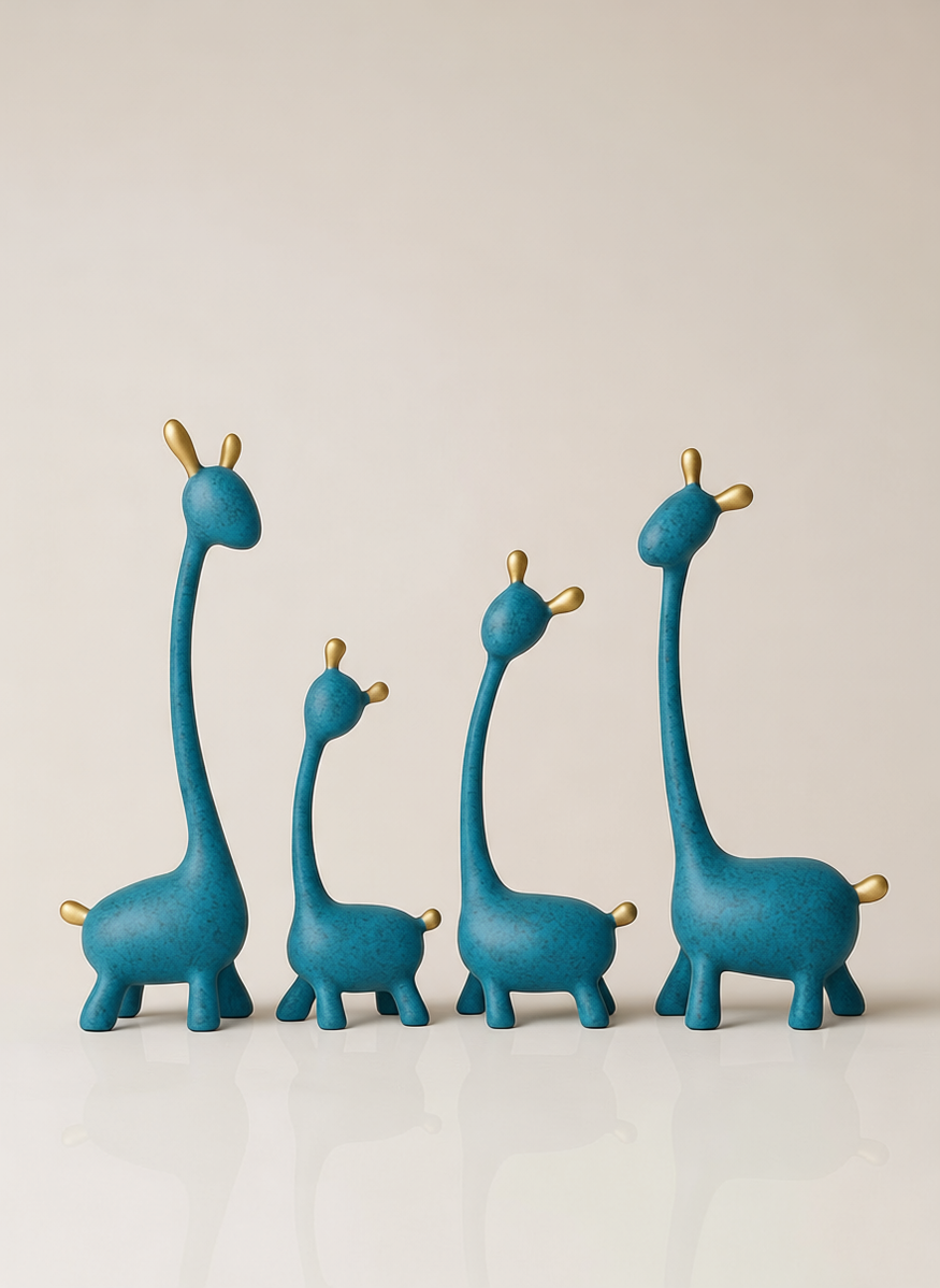 giraffe family decorative accent – set of 4