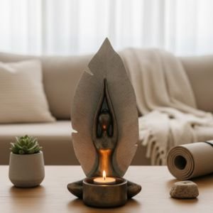 Meditation Lady Tealight Holder – Modern Spiritual Decor Accent