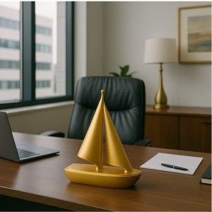 Sailboat Decorative Accent – Modern Luxe Table Sculpture