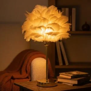 Feather Glow Table Lamp – Soft Luxe Lighting for Modern Homes