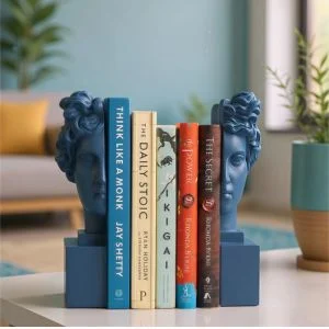 Blue Artisan Head Book Holder Set