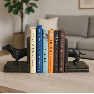 Dog Bookend Set – Modern Minimal Home & Office Decor